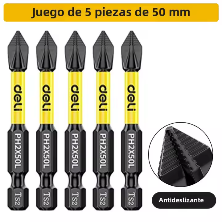 Juego De Destornilladores Cruzados Anti-Choque Con Alta Dureza Y Antideslizante Ph2 Tamaños Variados 25/50/65/70/90/150mm - 1
