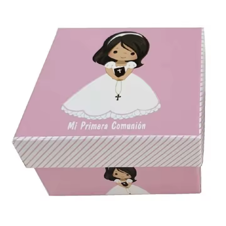 Flikehome - Cajita de cartón Comunión 9x9x5cm - Pack 12 Unidades - 1