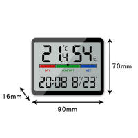 Medidor De Temperatura Y Humedad Multifunción Con Diseño Magnético Pantalla Grande Reloj Alarmas Electrónicos Termómetro Digital - details 3