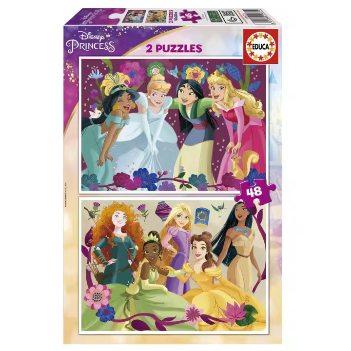 Puzzle 2 en 1 de 48 piezas Disney Princess (Educa 19675) - 1