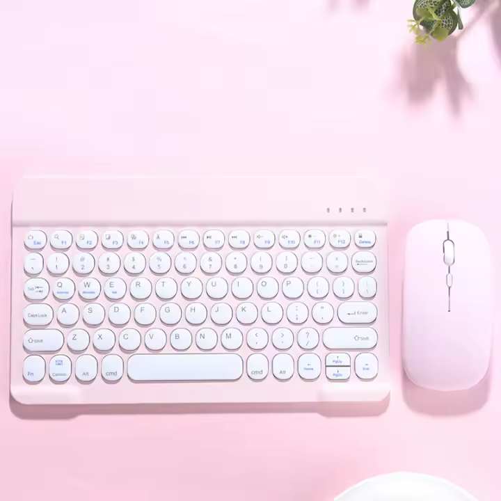Teclado Inalámbrico Ultradelgado Para iPad pro Xiaomi Samsung Compatible Con Bluetooth Idiomas Español Coreano Ruso Incluye Ratón - 1