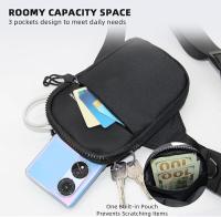 Bolso bandolera pequeño para hombre y mujer, ligero, impermeable, bandolera de nailon con correa ajustable para viajes y deportes al aire libre. - details 2