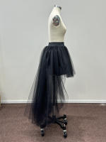 Nueva Llegada De Petticoats Alta-baja Para Vestido De Coctel Elástico De Malla Redonda De Color Negro Rojo Azul Morado Café Rosa Verde Tútú De Halloween Skirt Gótica Adecuado Para Mujeres - details 6