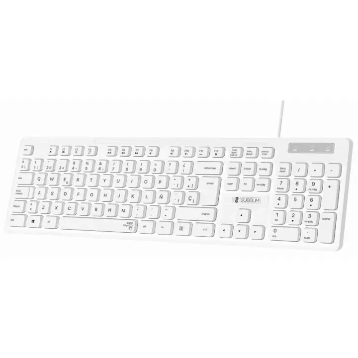 Subblim Teclado Business Slim Silencioso - 430 X 132 X 23 Mm - Teclas Planas - Resistente a Salpicaduras - Diseño Delgado y Completo - Conector Usb - 1