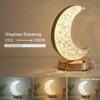 Lámpara Nocturna De Mesa LED KDULIT Para Dormitorio Decoración De Habitación Para Niñas Control Táctil Con Luz USB Lámpara Ambiental 3D De Luna - details 2