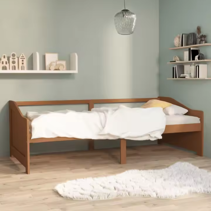 Sofá Cama de 3 plazas sin colchón Marron Miel 90x200 cm - 1