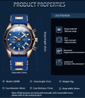 Reloj Deportivo De Lujo Para Hombre LIGE 2025 Reloj De Cuarzo Impermeable Con Cronógrafo Y Fecha Correa De Silicona Moda Y Casual - details 11