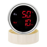 Gauge De Aceite 52mm 2 En 1 Con Medidor De Temperatura Y Presión De Aceite 0-10 Bar Con Alarma Para Coche Y Barco 12V 24V - details 0