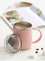 Taza De Acero Inoxidable 304 Con Doble Capa Antideslizante Para Agua Leche Jugo Taza De Café Con Tapa Estilo Simple Regalo Para Oficina Y Hogar - details 6