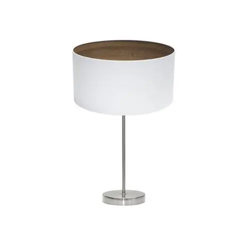 FABRILAMP Lámpara de Mesa Tatiana 1xe27 Niquel/blanco-madera Oscura 63x30x30 Cm - Diseño Elegante - 1