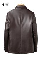 Chaqueta De Cuero Para Hombre 2025 Corte Ajustado Moda De Alta Calidad Chaqueta De Moda Para Otoño E Invierno Con Cierre De Un Solo Botón - details 8