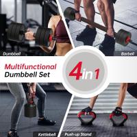 Juego de mancuernas ajustables, conjunto de mancuernas con tapón, juego de mancuernas 4 en 1 para gimnasio en casa, mancuernas, Kettlebells, soporte de tracción, equipo de fitness - details 4