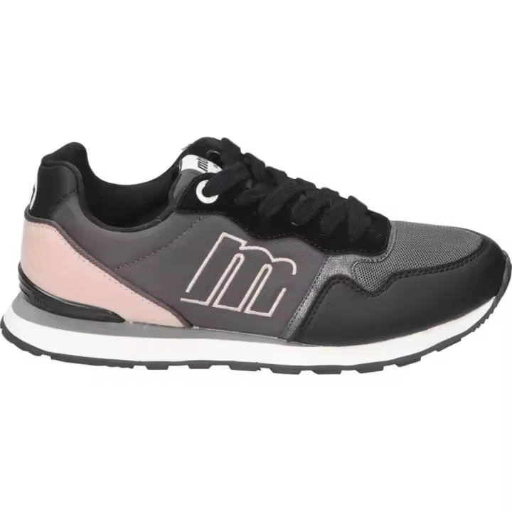 MTNG | Zapatillas Bajas Mustang Joggo Classic para Mujer – Deportivas en Color Negro con Detalles en Rosa – Sneakers con Cordones – Estilo Casual – Cómodas – Versátiles – Modelo 60441 - 1