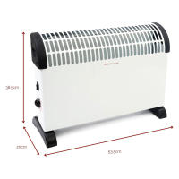 Calefactor Convector Eléctrico 2000W Silencioso | 3 Niveles de Potencia 750/1250/2000W, Termostato Regulable, Protección de Seguridad y Asa Portátil para Hogar, Dormitorio y Oficina - details 2