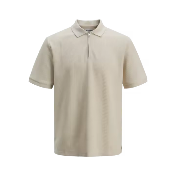 Jack & Jones Austin Zip Polo Color Gris - Básica, Suave Y Cómoda - 1
