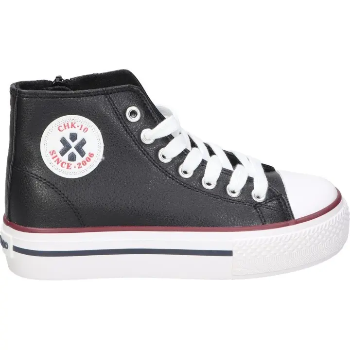 CHK10 | Zapatillas Altas CHK10 City Up Kids 04W Infantiles – Zapatillas Poliéster en Color Negro – Sneakers con Cierre de Cordones y Velcro – Máximo Ajuste – Cómodas – Versátiles – Casual - 1