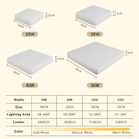 Lámpara De Techo Cuadrada LED Impermeable Para Baño Sala De Estar Dormitorio Luz Fría 40W 50W Iluminación Eficiente Energía - details 1