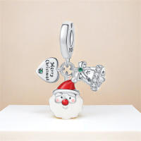 Colgante De Santa Claus De Plata 925 Para Pulseras Joyería Fina Para Mujer Accesorios DIY Regalos De Navidad Zirconia - details 4
