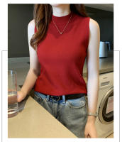 Top De Hombros Desnudos Para Mujer Verano Versátil Basic Solido Camiseta Casual Cuello Redondo Delgada Tees Vestido De Mujer - details 14