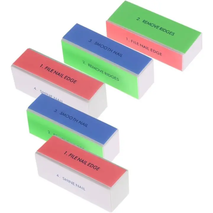 N-K Lot de 5 limes à ongles Nail Art - Bloc polissoir - Outil de polissage - Manucure - Fichier - Créatif et utile - 1