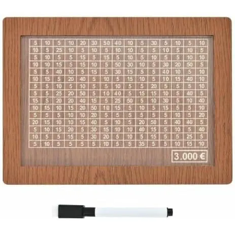 Hucha de madera 3000 € caja de almacenamiento retro hucha reutilizable con objetivo de ahorro y números para marcar para niñas, niños, adultos, cumpleaños favores - 1