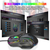 Ratón De Juego Con 10 Botones 12800 DPI USB Retroiluminado RGB Programable Para Laptop PC Y Desktop Accesorios De Computadora - details 9