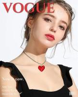 Collar grande de amor rojo, collar con colgante de corazón de cristal rojo, cadena de clavícula moderna y versátil, hermoso collar de amor para mujer - details 4