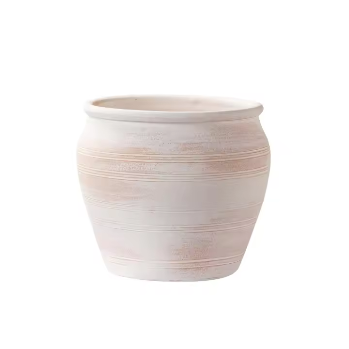 Adda Home Macetero Ceramica Blanca 35x35x30,5 Cm - Complemento Perfecto - Diseño Elegante - Marco Resistente - 1