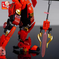 Bloques De Construcción Sluban 511pcs Guerillero Rojo Con Hacha Búfalo Robot De Batalla Juguete Educativo Para Niños - details 5
