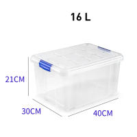 Caja de almacenamiento de 16 L con tapa, transparente, 40 x 30 x 21 cm - details 1