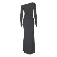 Conjunto De Moda Otoño Hugcitar Para Mujer 2 Piezas Camiseta De Manga Larga Con Cuello Asimétrico Y Falda Maxi Ajustada Y2K Para Vacaciones Y Noches - details 11