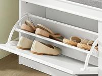 Zapatero Banco con 2 Solapas Organizador de Zapatos Baul almacenaje para Dormitorio L104 x P24 x H52cm Blanco FSR64-W ES - details 0