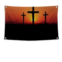 Bandera De La Cruz De Jerusalén 1pc Poliéster Para Exteriores Decoración De Habitaciones Estilo Aesthetic Con Cuatro Agujeros - details 9