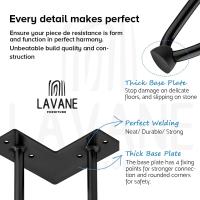 Patas de Mesa de horquilla de 20 cm (8 pulgadas), La Vane, 4 piezas, patitas de metal para muebles de mediados de Siglo, with protectores de suelo y tornillos. - details 3