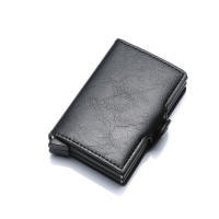 Porta Tarjetas De Crédito De Fibra De Carbono Para Hombres Doble Protección Anti RFID Funda De Monedero Metálico Minimalista Para Negocios Regalo - details 7