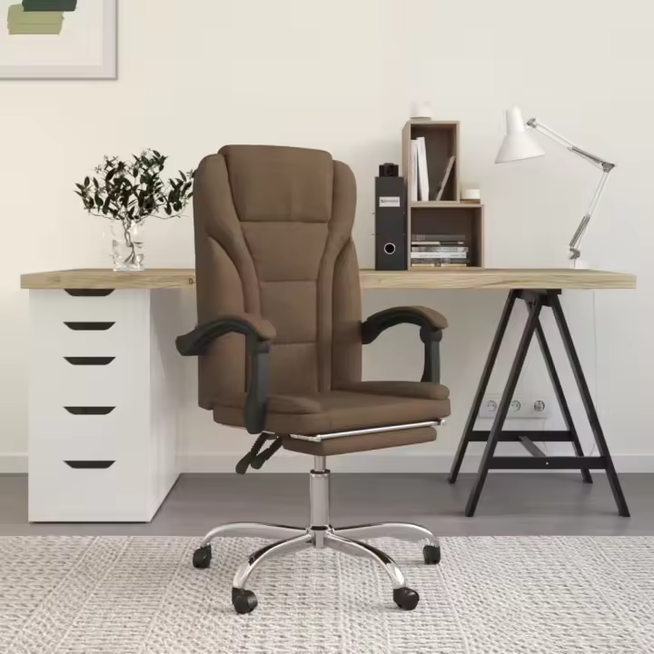 Silla reclinable DE LA Oficina de La tela de Brown - 1