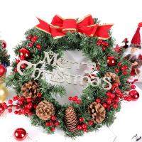 Corona De Navidad Para Puerta De Entrada Dorada Decoración De Pared Y Puerta De Año Nuevo 2024 Guirnalda De Ornamento Navidad 2025 - details 9