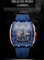 Reloj De Pulsera CURREN De Negocios Con Dial Grande Y Cuadrado Deportivo Cuarzo Correa De Silicona Manos Luminosas Resistentes Al Agua - details 0