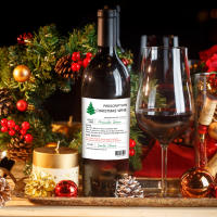 Etiquetas De Vino Con Diseño De Árbol Navideño Y Prescripción Divertida 6pcs Etiquetas De Botella De Vino De Cumpleaños Aniversario Regalo Novelty Tamaño 12x10cm - details 5