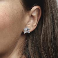 Pandora Pendientes de botón Estrella Asimétrica，Incluye Caja Original - details 1