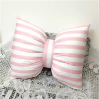 Cojín De Lumbar Rosa Con Rayas 25x18CM Para Sofá Oficina Fotografía Almohada De Espalda Decorativa Con Relleno De PE Espuma - details 0