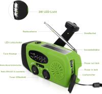 Radio solar de emergencia, Radio meteorológica with LED interior, Radio portátil AM/FM with manivela y Batería recargable de respaldo de 2000 mAh para Viajes en casa y campamentos - details 2