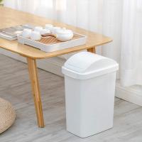 Papelera con Tapa Basculante, Cubo de Basura 15Litros, Papelera para Baño, Oficina, Cocina, Cubo Basura Tamaño  28,5 x 22,5 x 47 cm color blanco - details 5