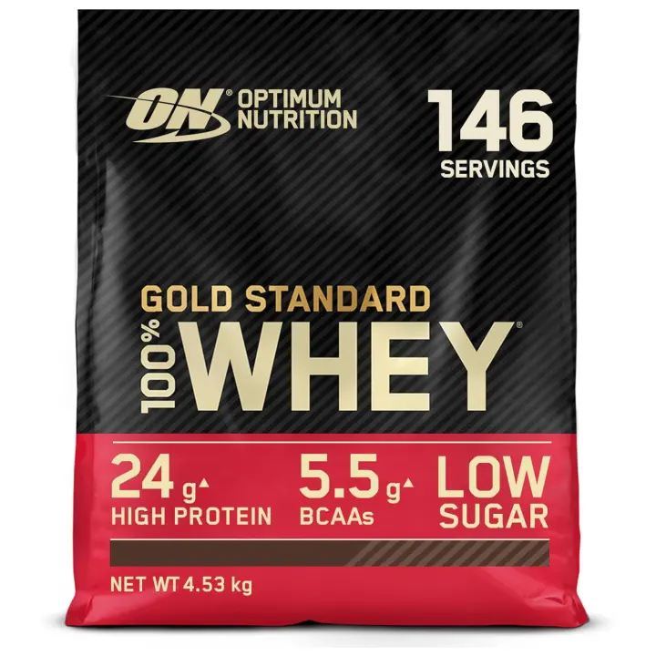 Optimum Nutrition - Whey Gold Standard, 100% Whey, 146 Dosis, 4.53 kg, Sabor a Elegir, Proteína en Polvo para Recuperación y Desarrollo Muscular con Glutamina Natural y Aminoácidos BCAA - 1