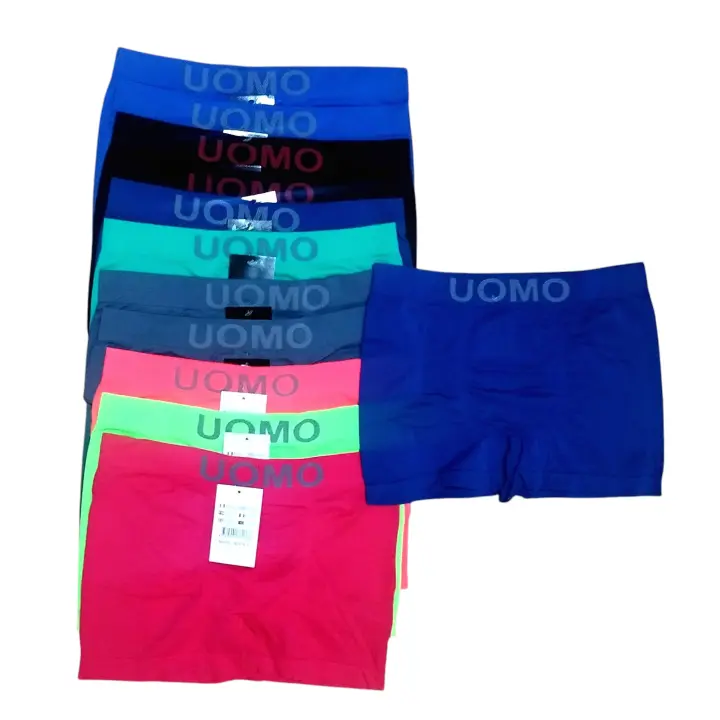 Liababylove, pack 12 Calzoncillos Licra Sin Costuras, Boxer de hombre, muy suaves, elásticos, adaptables, transpirables,  y cómodos - Colección UOMO , varias tallas disponibles a elegir, M, L y XL. Colores surtidos para todas las épocas del año. - 1