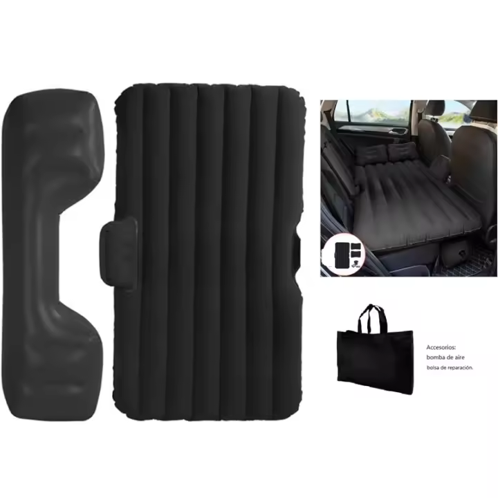Colchón Inflable, colchón hichable de aire, coche colchón hichable, 2 Almohadas, bomba de air, Disponible en Negro, Beige, Gris y Azul, para camping, casa, automoviles, SUV, etc. - 1