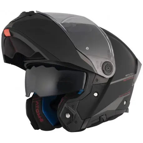MT HELMETS Casco Modular Atom 2 SV SOLID A1 Negro Mate Totalmente Homologado - 1