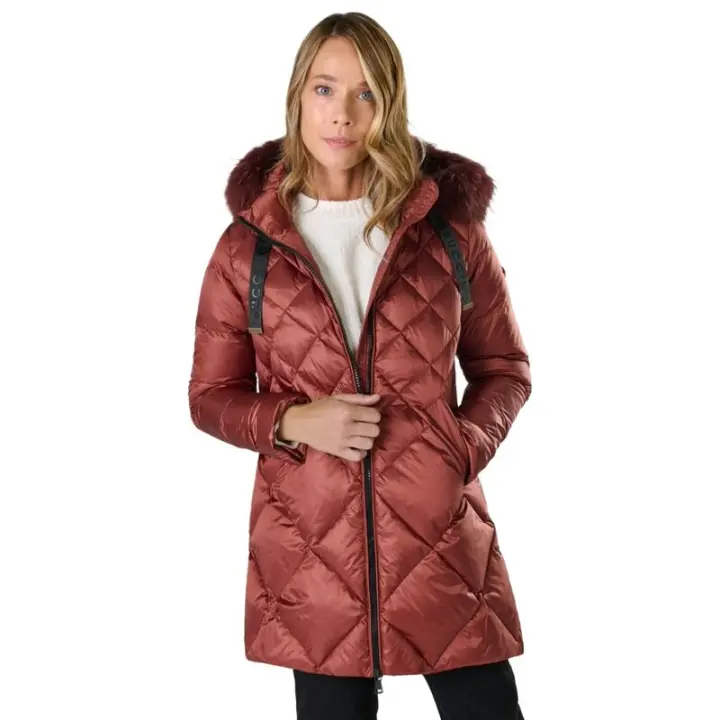 Plumífero Granate Buccino Dandara Grana de Mujer con Acolchado en Rombo Cálido y Ligero - 1