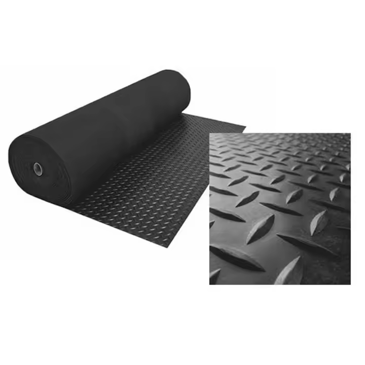 Comercial Candela Suelo PVC 100% Caucho Estrias Negro 1MM 1M - 1