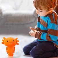 Peluche de axoiotl naranja, almohada de axoiotl de 20 cm para decoración de habitación de niños, lindo muñeco de axoiotl, colección de figuras de peluche de animales de dibujos animados para niños, niñas y amantes de los juegos - details 4